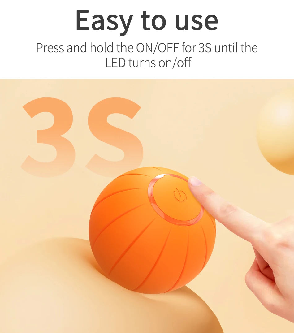 Smart Automatic Bouncing Cat Ball - Interactive LED Self-Moving Pet Toy