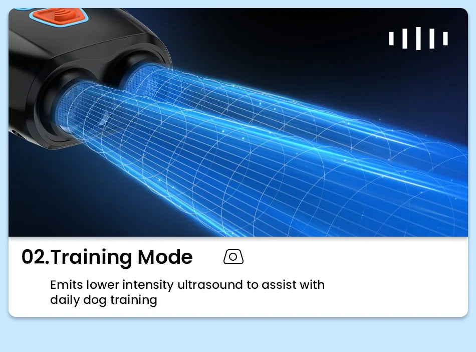 Ultrasonic Dog Training Device with Anti-Barking Technology and LED Flashlight