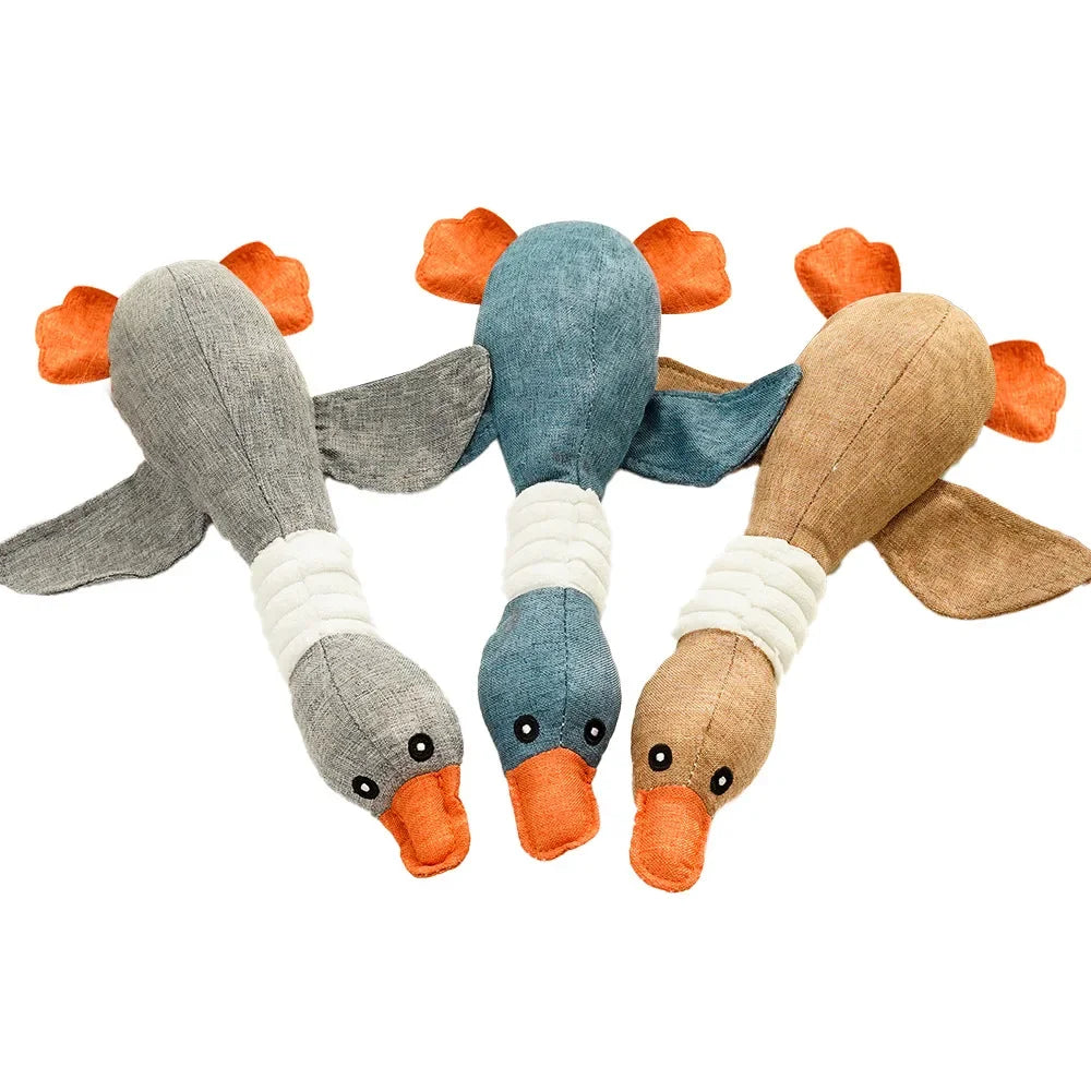 Squeaky Goose Dog Toy - Interactive Sound Toy for Dental Health
