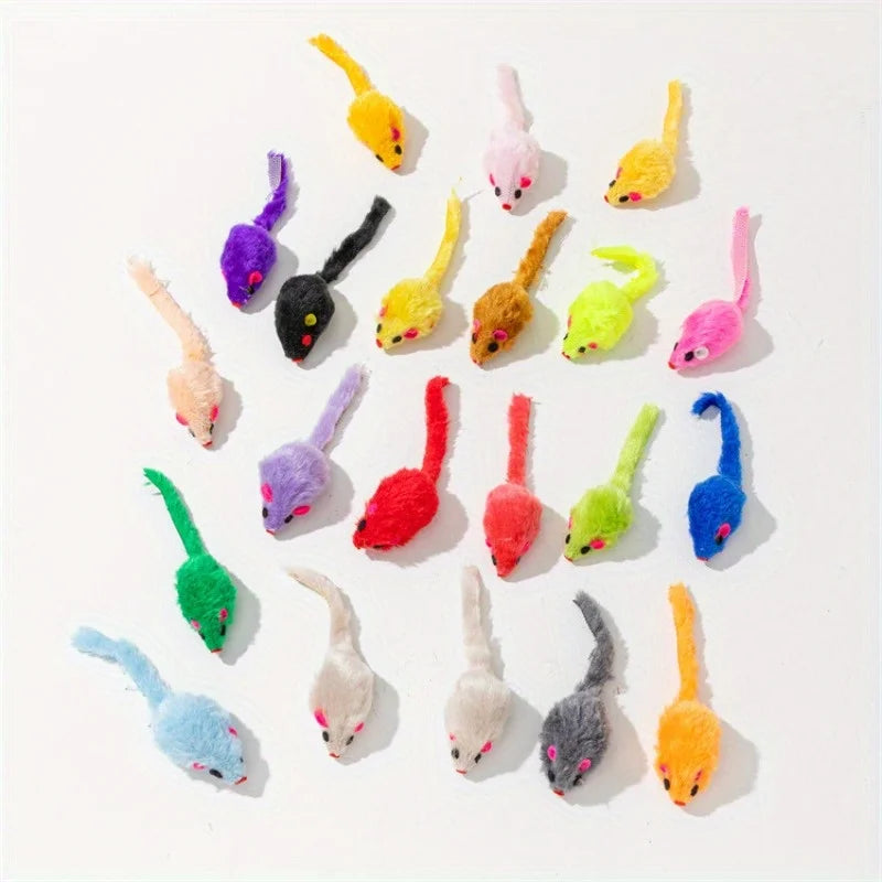 Plush Mouse Cat Toys - 25 Pack Bulk Set for Active Play