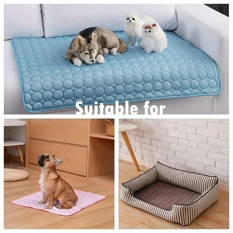 Pet Cooling Mat Summer Cat and Dog Sofa Mat Soft Ice Silk Cold Feeling Nest Mat Summer Dog Cooling Mat Pet Products Dog Beds