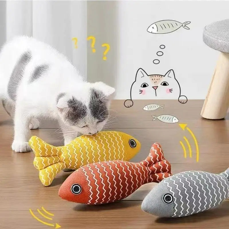 Catnip Fish Pillow Toys - Plush Interactive Cat Exercise Set