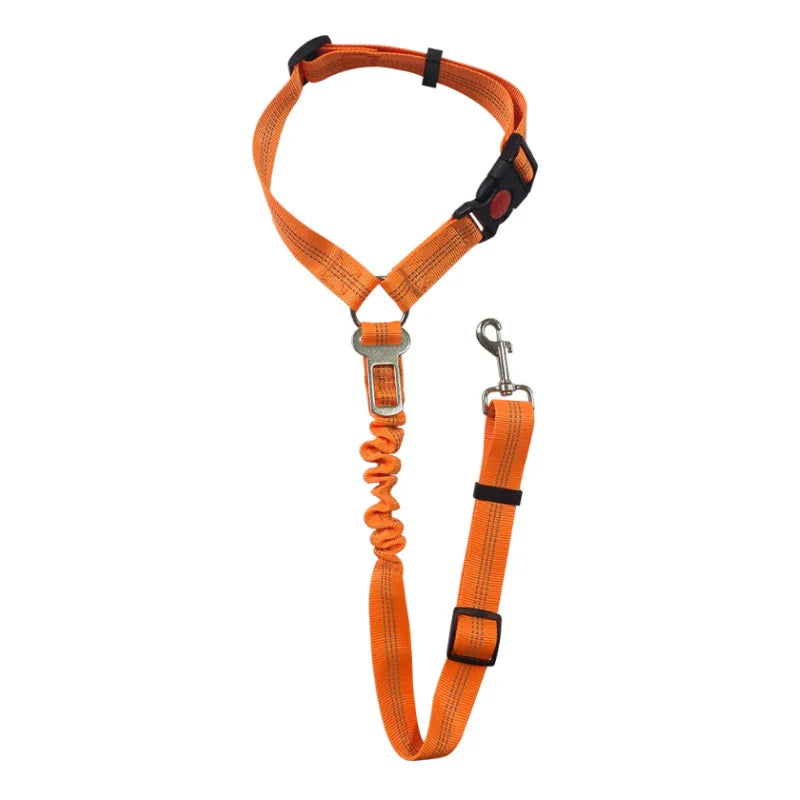 2-in-1 Dog Car Safety Seatbelt - Adjustable Reflective Headrest Restraint