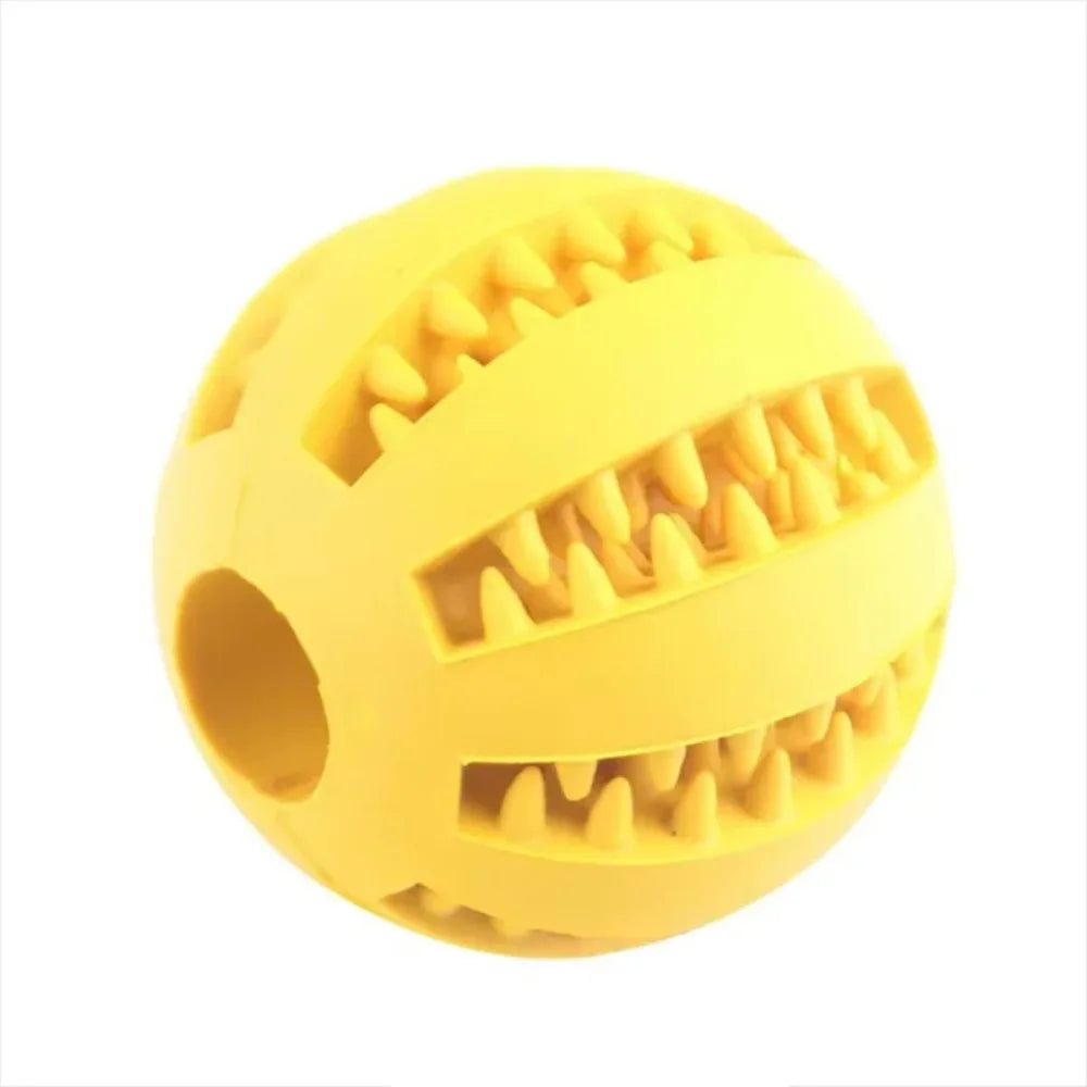 Interactive Rubber Ball Dog Toy - Natural Rubber Treat Dispensing Ball