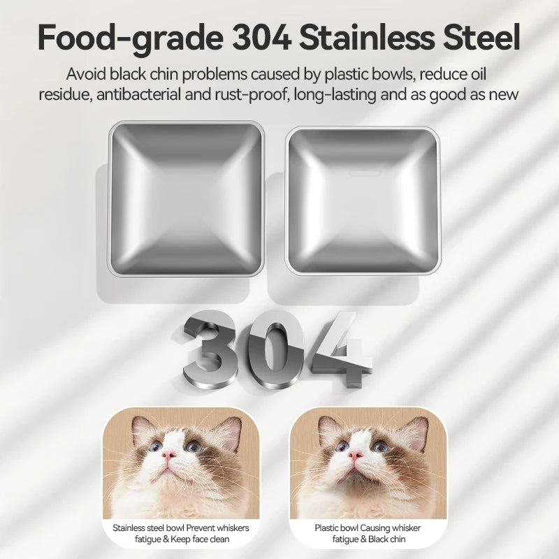 Stainless Steel Feeding & Water Bowl Set for 8.5L Automatic Pet Feeder