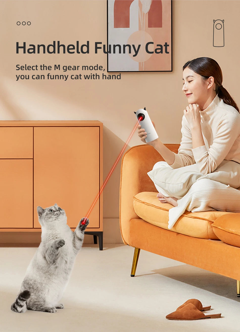 Interactive Smart Cat Toy with LED Laser and Handheld Control