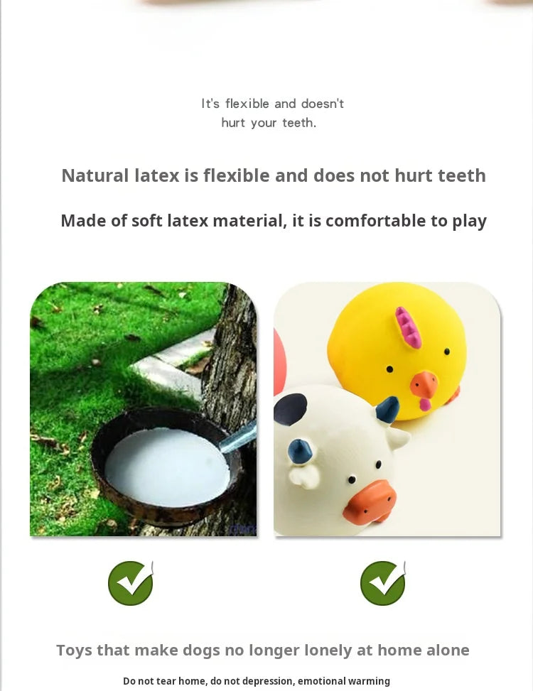 Durable Animal Design Squeaky Chew Toys - Dental Health Toys for Dogs