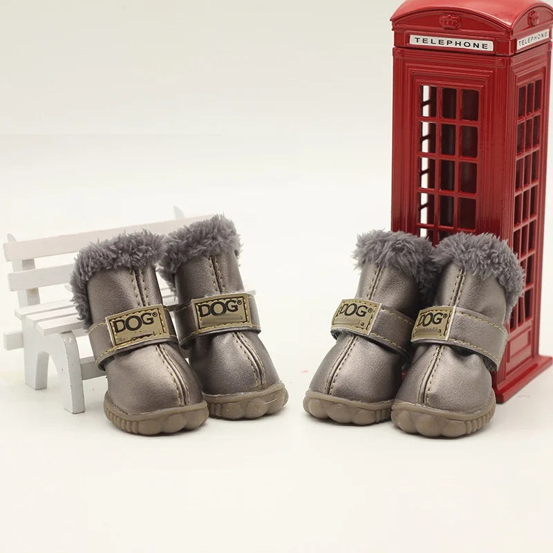 Waterproof Winter Snow Boots for Small Dogs – Set of 4
