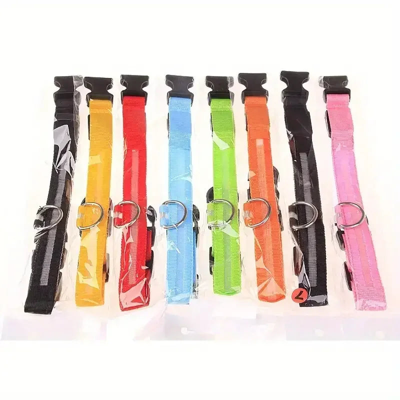 LED Dog Collar - Rechargeable Safety Light for Night Walking