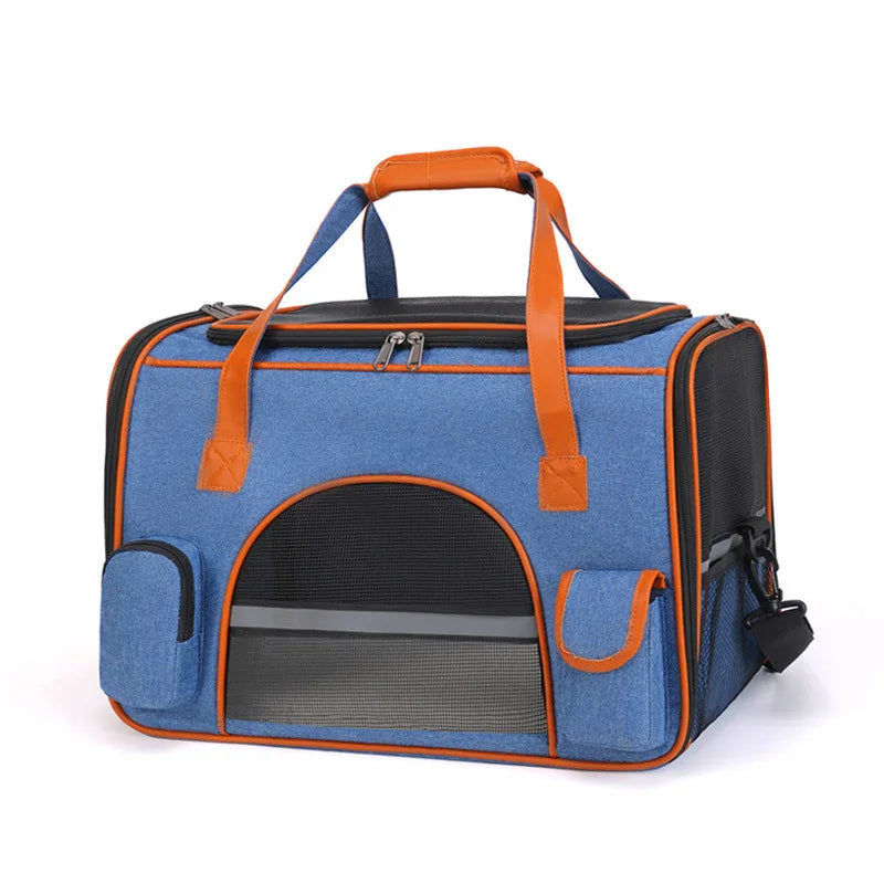 Sac de transport anti-effondrement pour animaux de compagnie avec poches de rangement