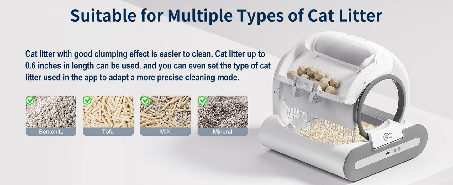 Automatic Cat Litter Box with mat - Self-Cleaning with App Control