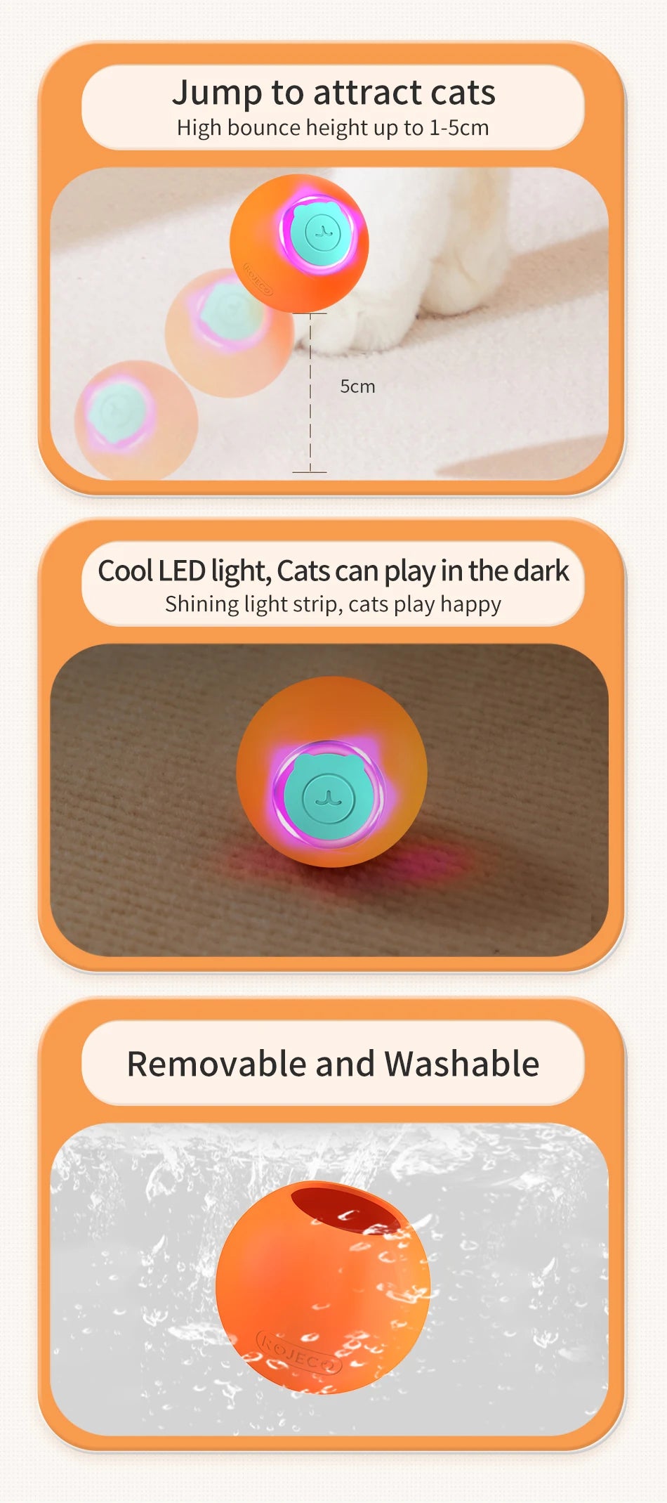Smart Interactive Cat Ball - Automatic Rolling Electric Pet Toy