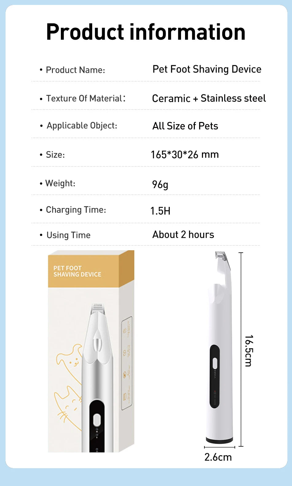 Professional Pet Hair Trimmer - Electric Dog Grooming Clippers