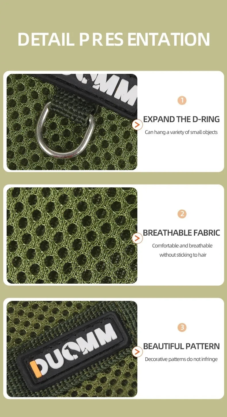 Small Pet Tactical Vest - Chest Strap Harness for Dogs and Cats