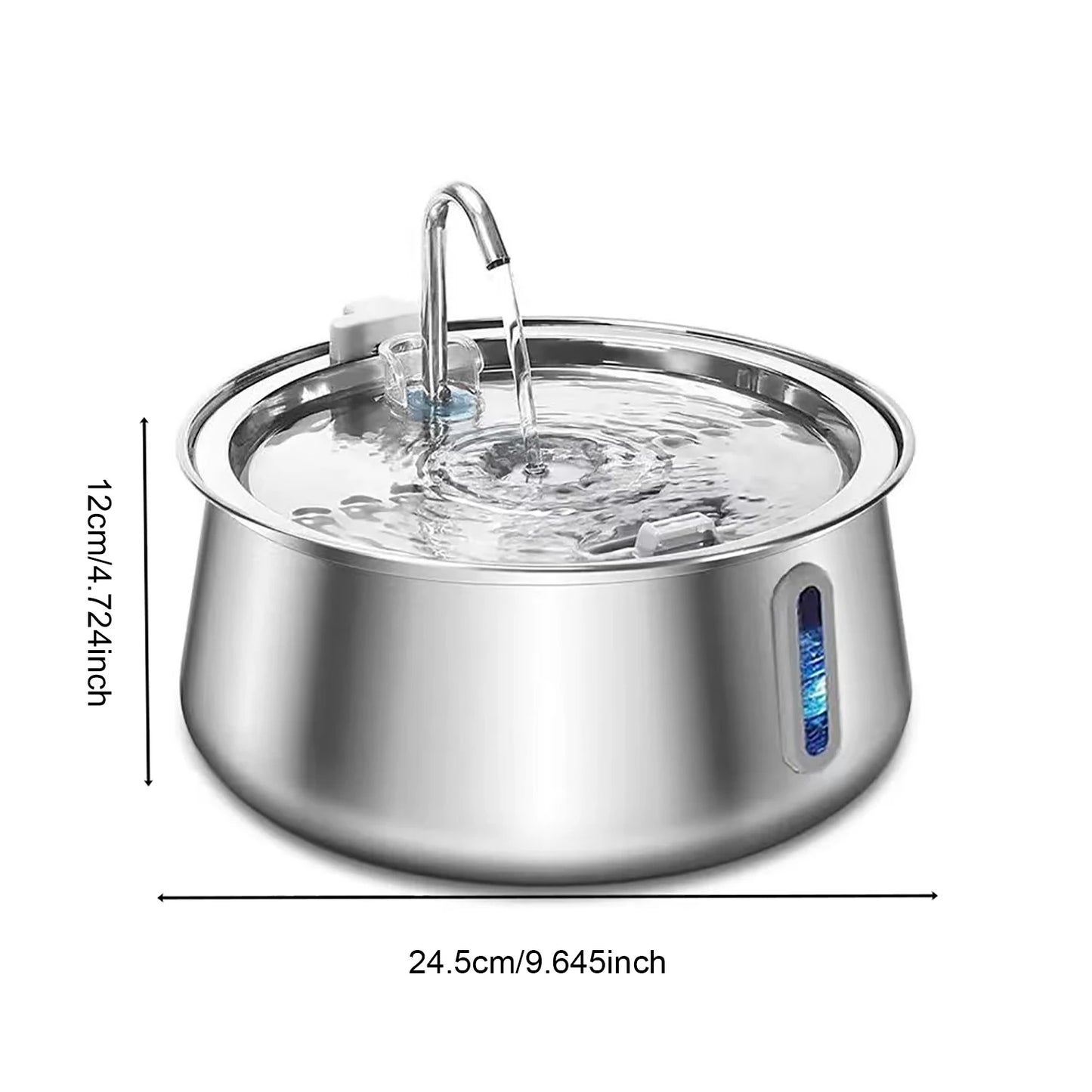 Large Capacity Stainless Steel Pet Water Fountain - 4L Multi-Layer Filtration System