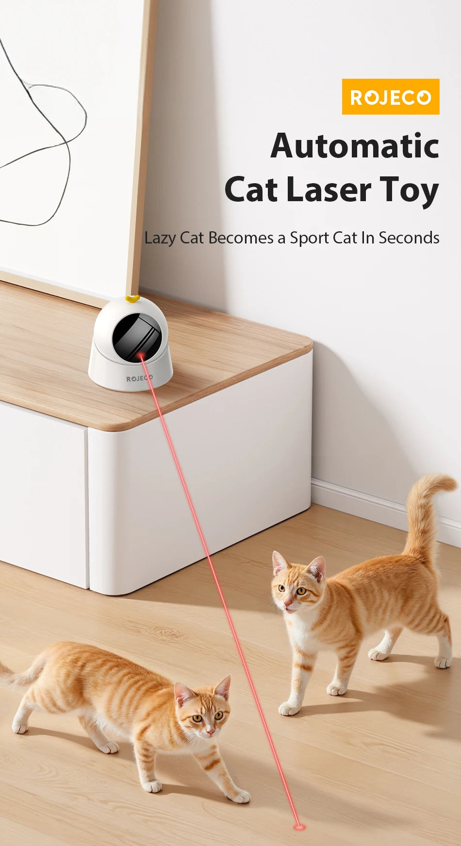 Interactive Smart Cat Laser Toy with Adjustable Modes for Indoor Play