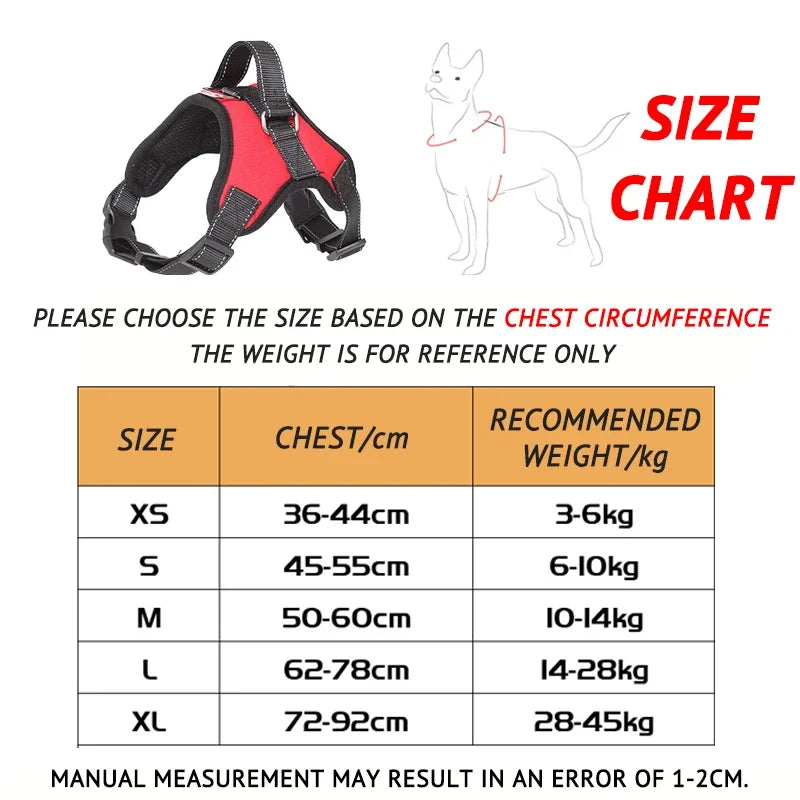No-Pull Dog Harness - Reflective Waterproof Vest for All Sizes