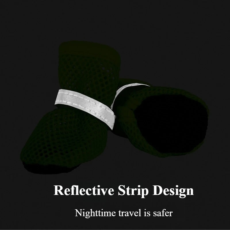 Summer Dog Shoes - Breathable Anti-Slip Outdoor Boots Set of 4