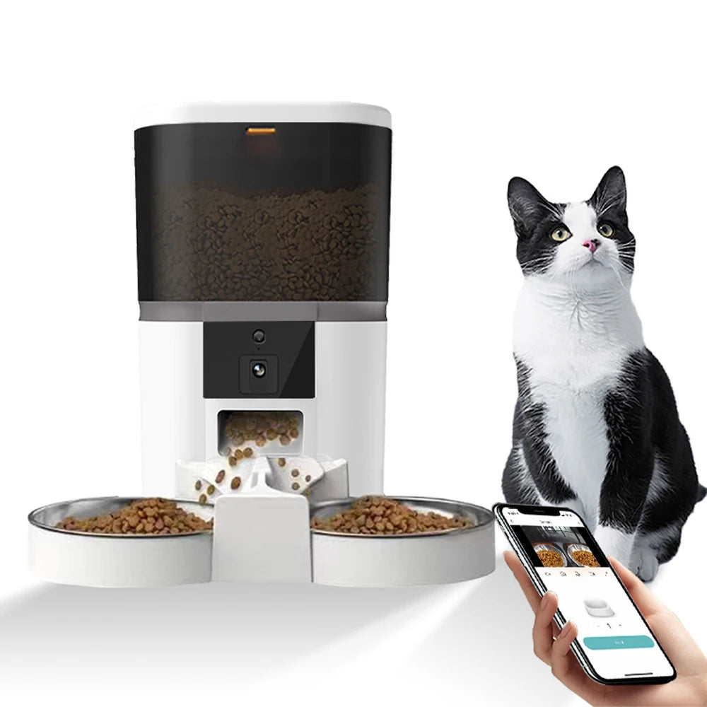 4L Smart Automatic Pet Feeder with Camera - Timed Food Dispenser for Cats & Small Dogs