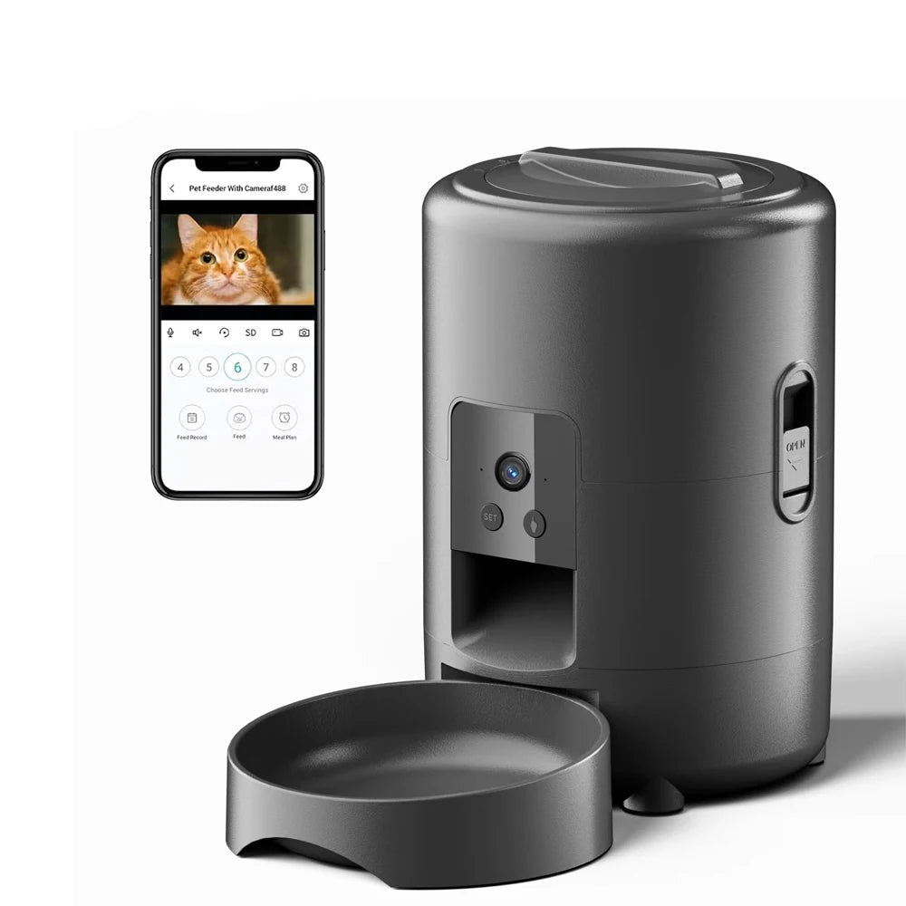Smart Wi-Fi Pet Feeder with Camera - 2L Automatic Food Dispenser for Dogs & Cats
