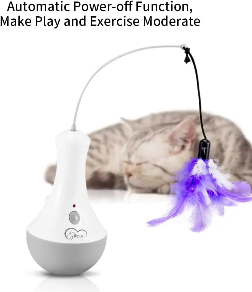 Interactive Feather Cat Toy - Automatic Teaser Wand for Indoor Play