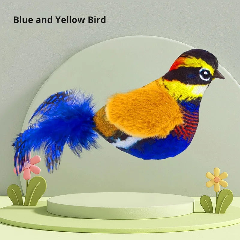 Interactive Bird Sound Cat Toy - Plush Hanging Teaser with Realistic Calls