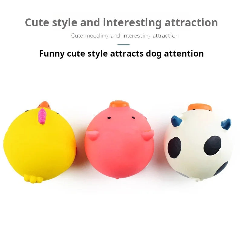 Durable Animal Design Squeaky Chew Toys - Dental Health Toys for Dogs
