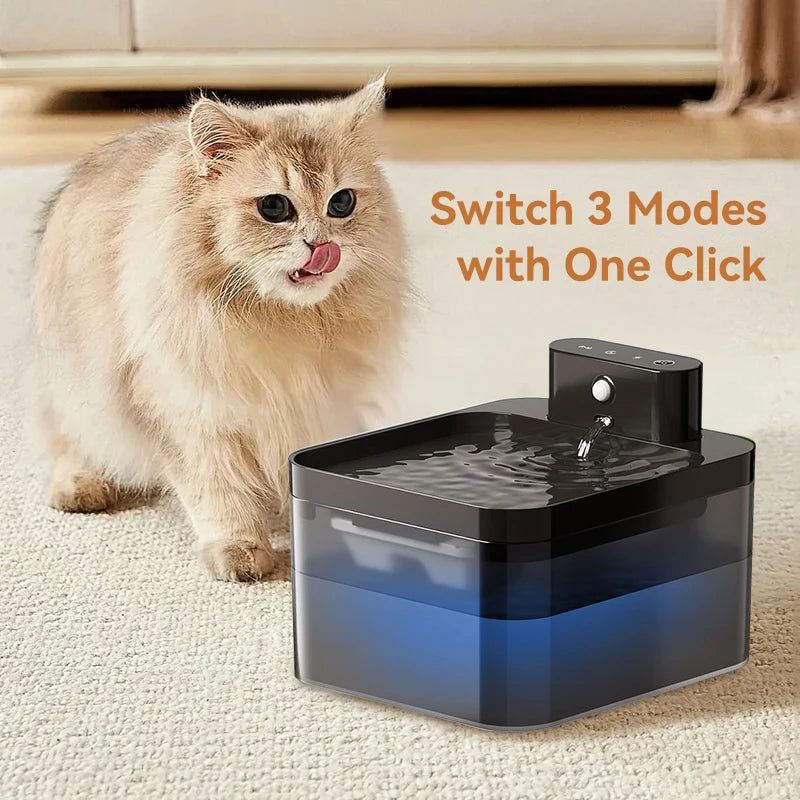 Smart Pet Water Fountain 2.2L - Wireless Automatic Dispenser with Infrared Sensor