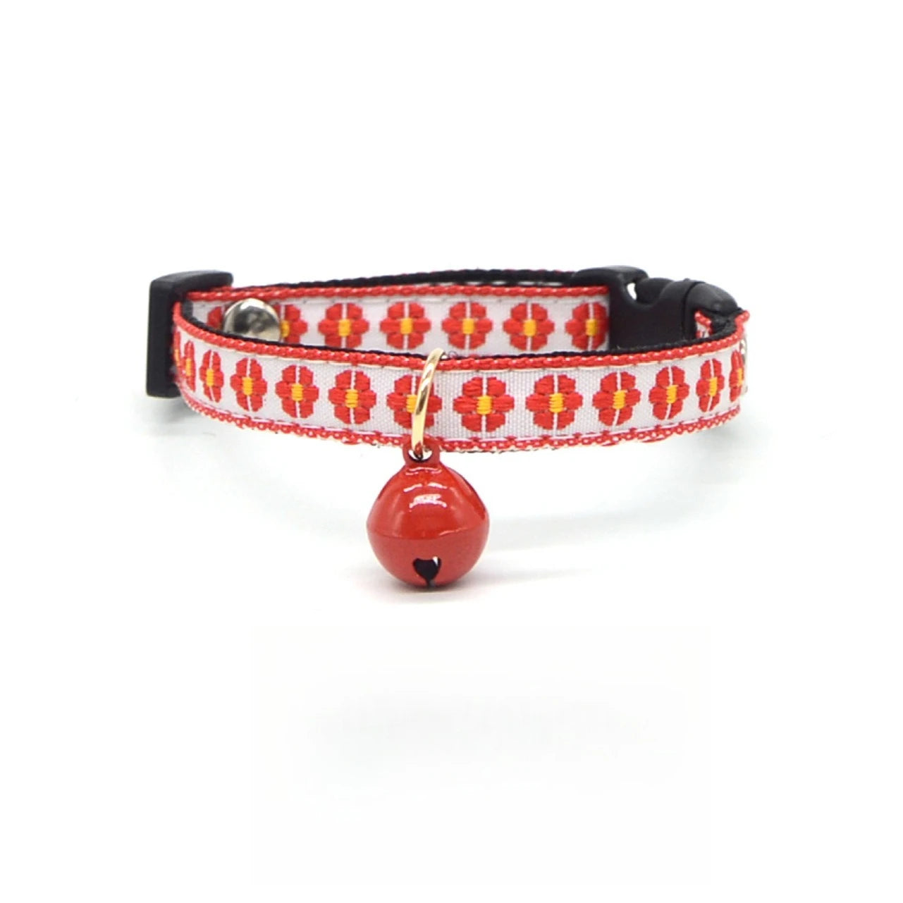 Collier réglable rouge pour chat avec clochette