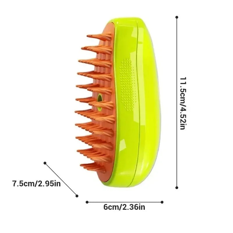 3-in-1 Electric Pet Steam Brush - Grooming, Cleaning & Massage Comb