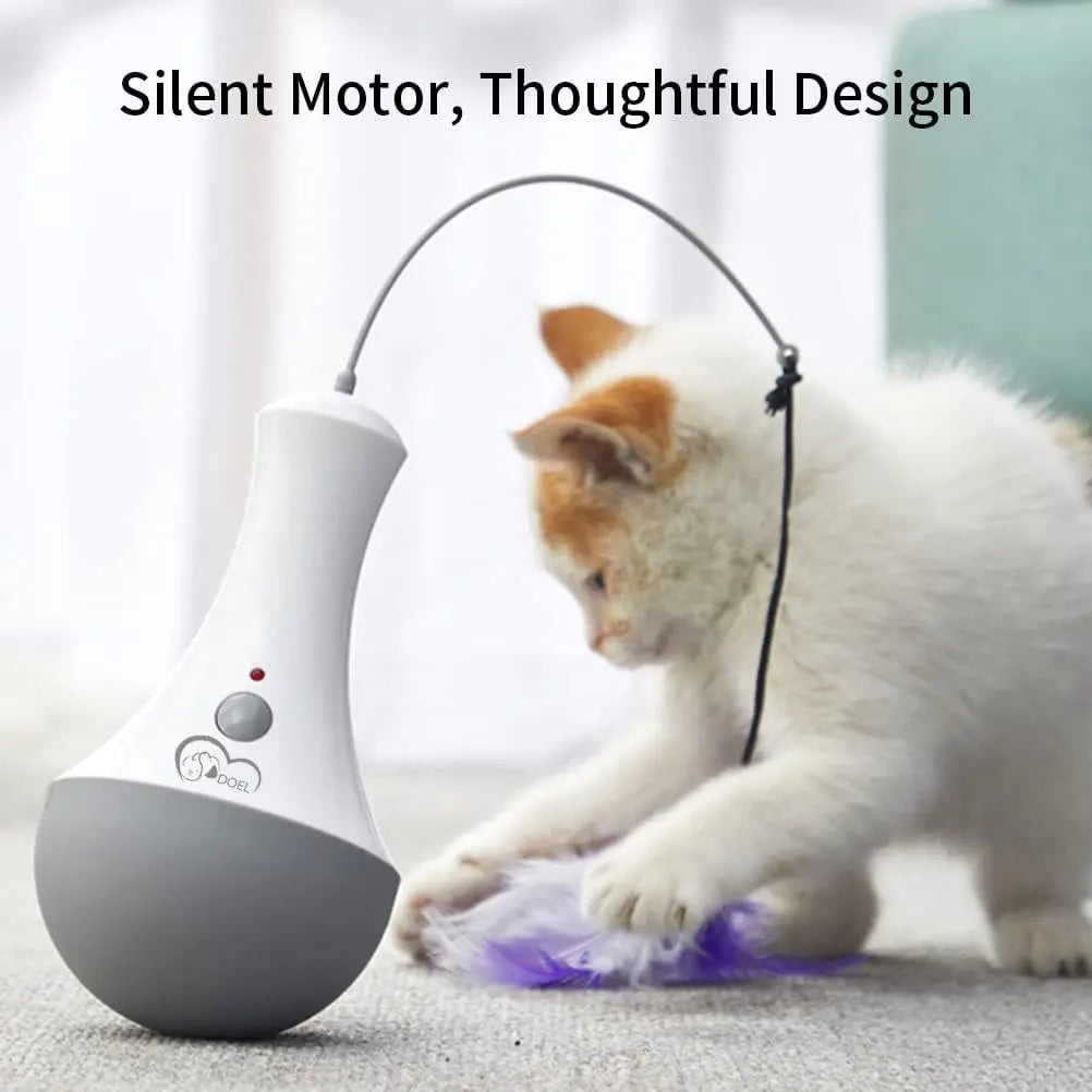 Interactive Feather Cat Toy - Automatic Teaser Wand for Indoor Play