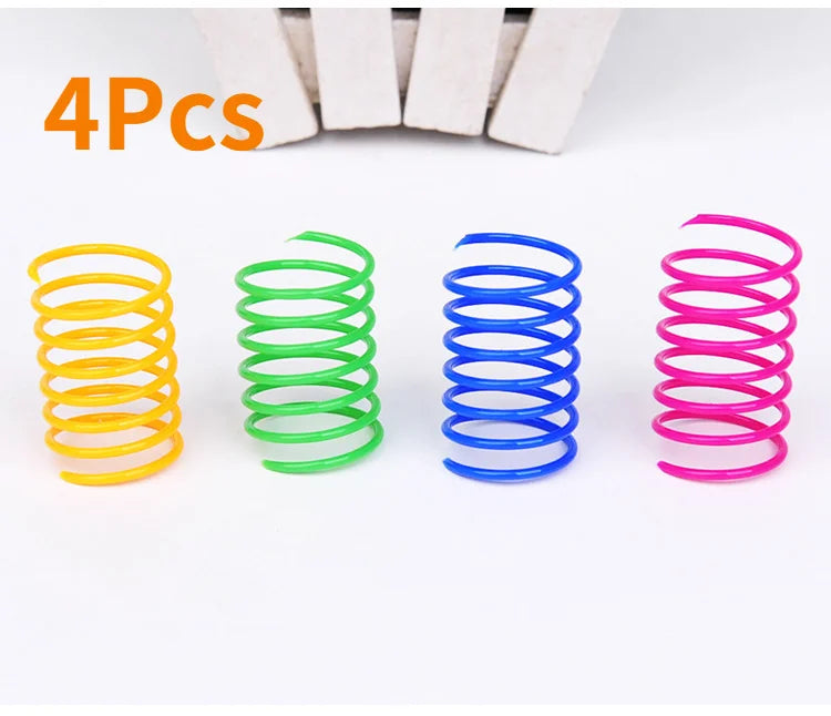 Jouets colorés de printemps pour chats - Jouets interactifs en spirale pour chatons (paquet multiple)