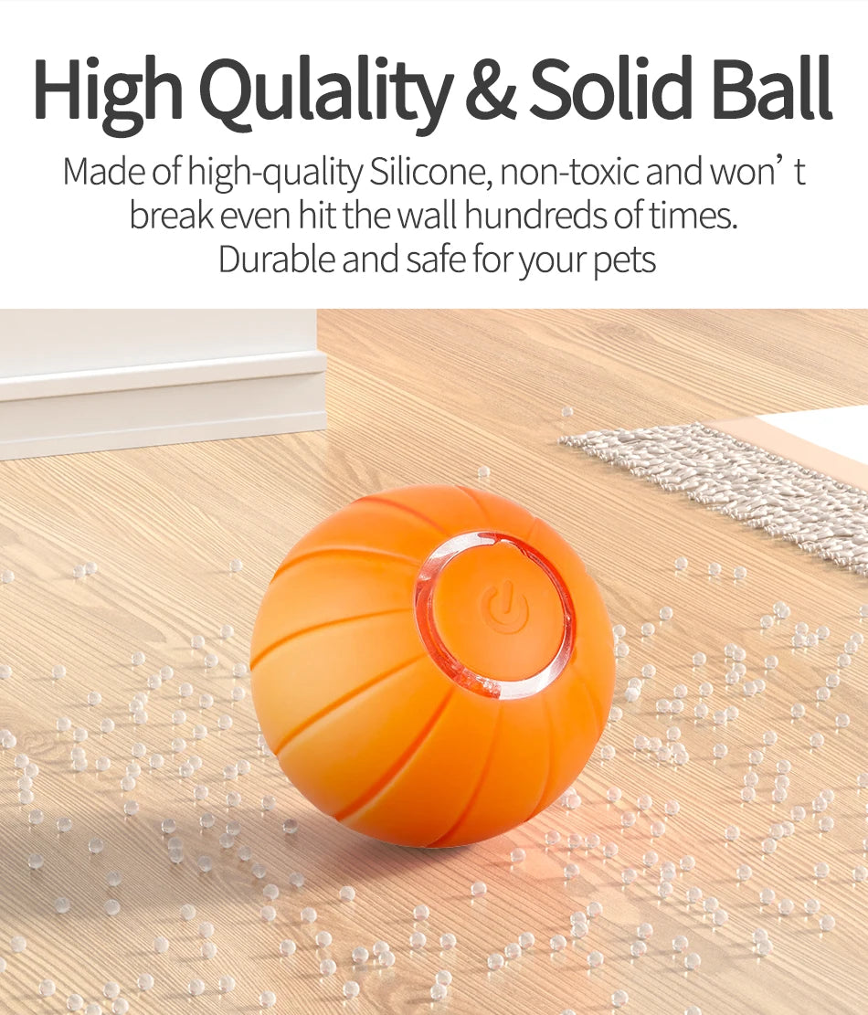 Smart Automatic Bouncing Cat Ball - Interactive LED Self-Moving Pet Toy