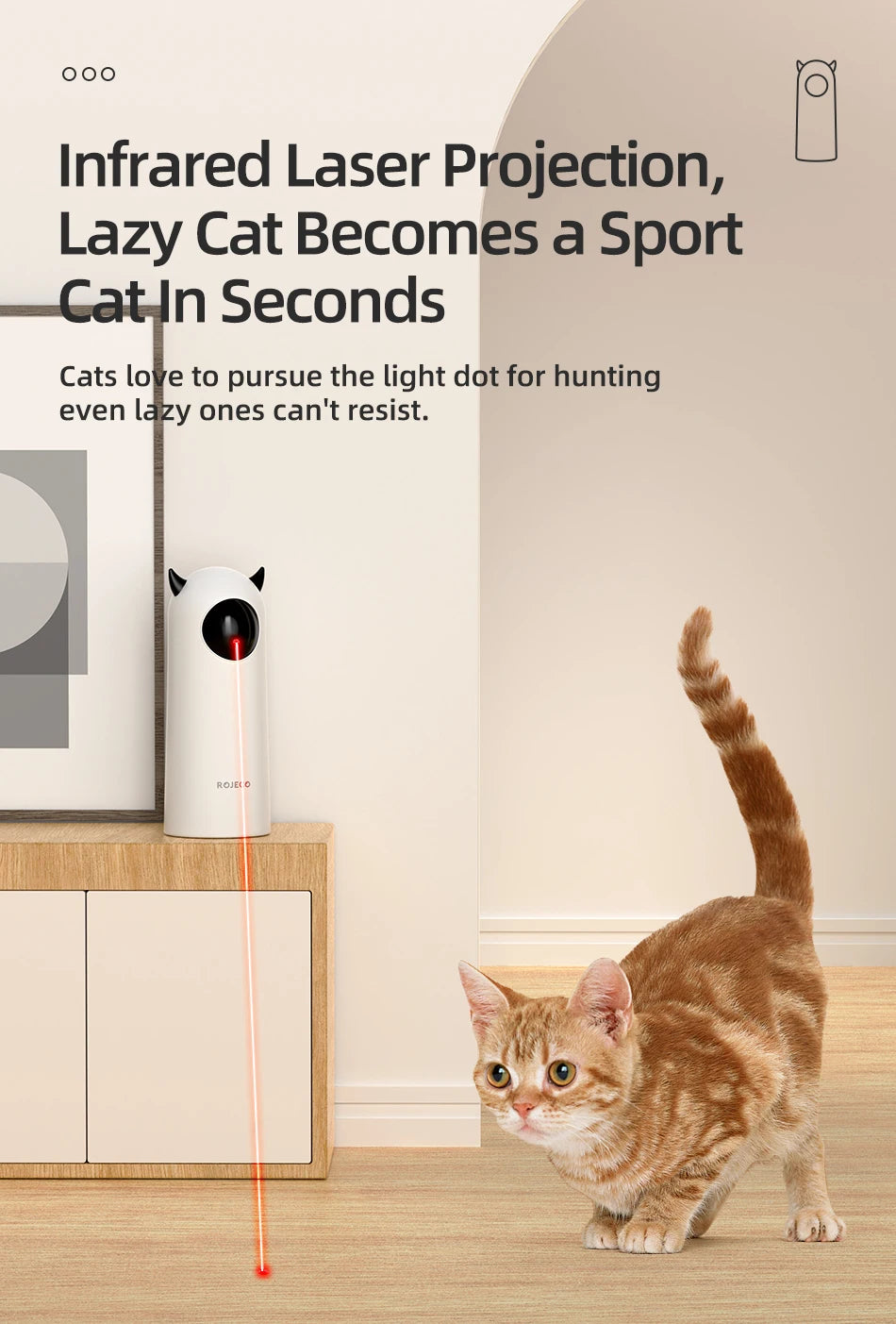 Interactive Smart Cat Toy with LED Laser and Handheld Control