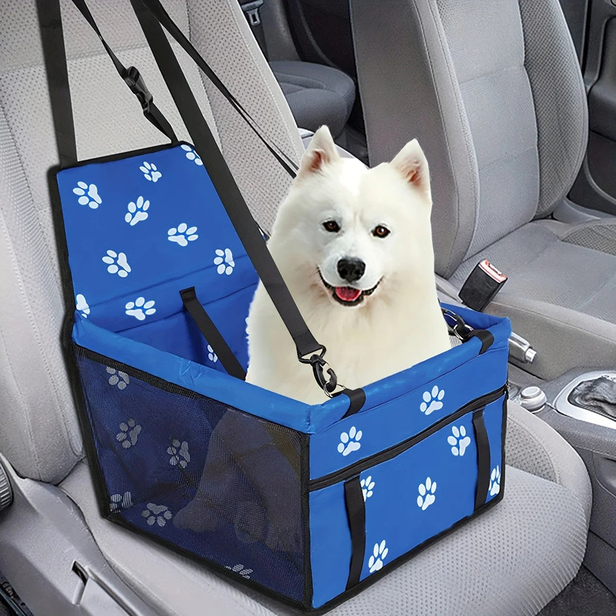Premium Pet Car Booster Seat - Safe Travel Carrier with Safety Leash
