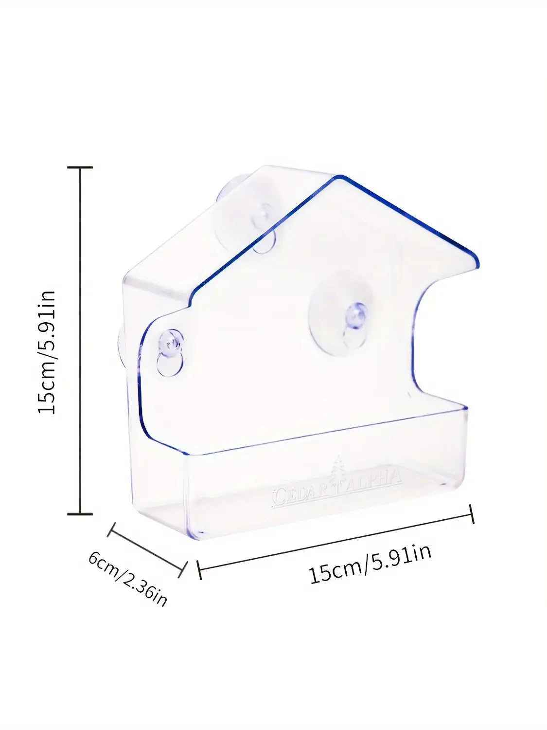 Window Bird Feeder - Transparent Acrylic Feeder with Strong Suction Cups