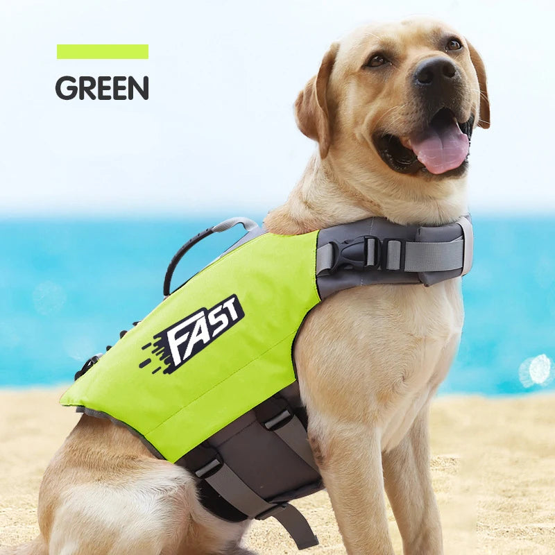 Dog Swimming Life Jacket & Safety Vest with Reflective Trim