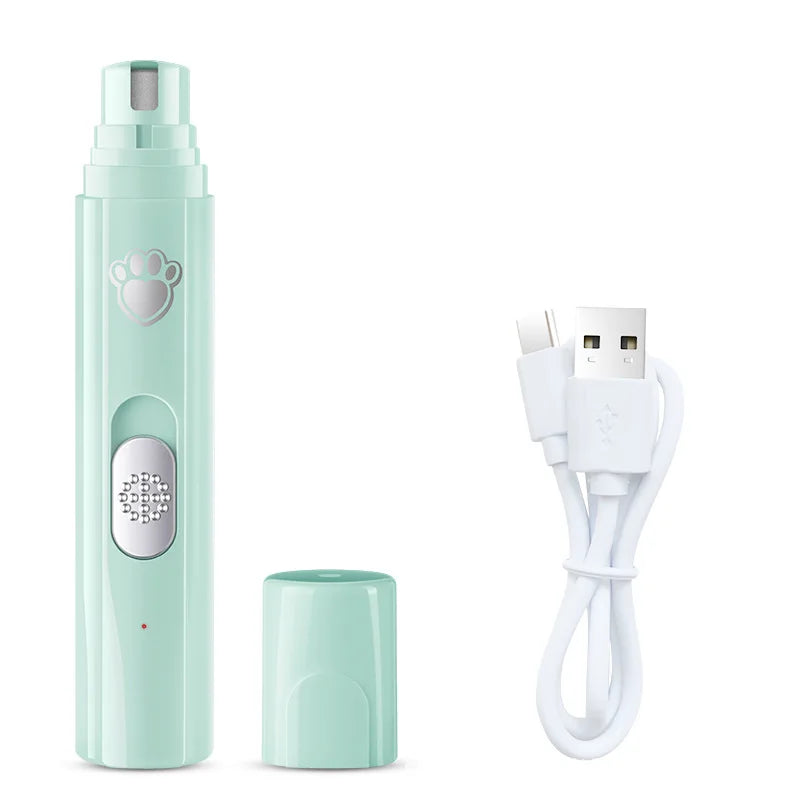 Wireless Electric Pet Nail Grinder with LED Light - USB Rechargeable Silent Trimmer