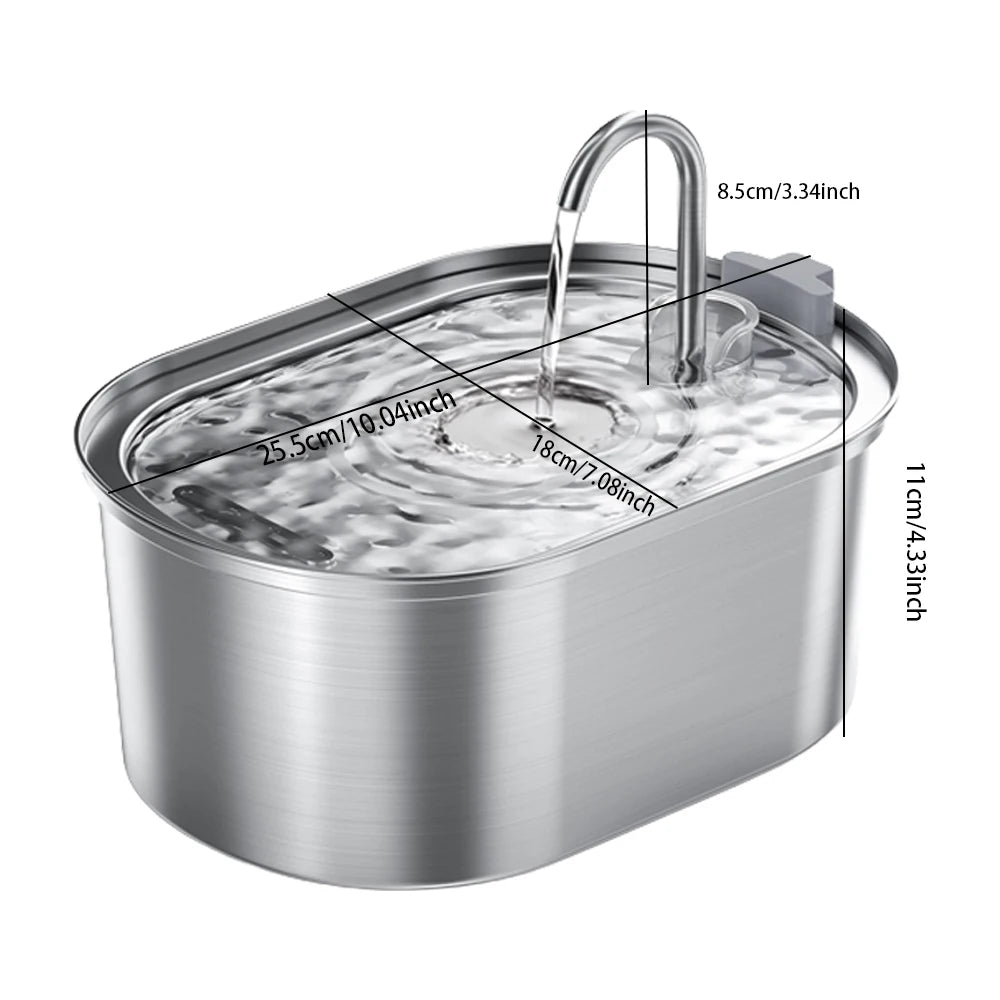 Smart Automatic Pet Water Fountain - Stainless Steel Dispenser for Cats & Dogs