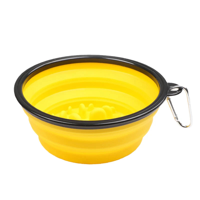 Foldable Dog Slow Feeder Travel Bowl