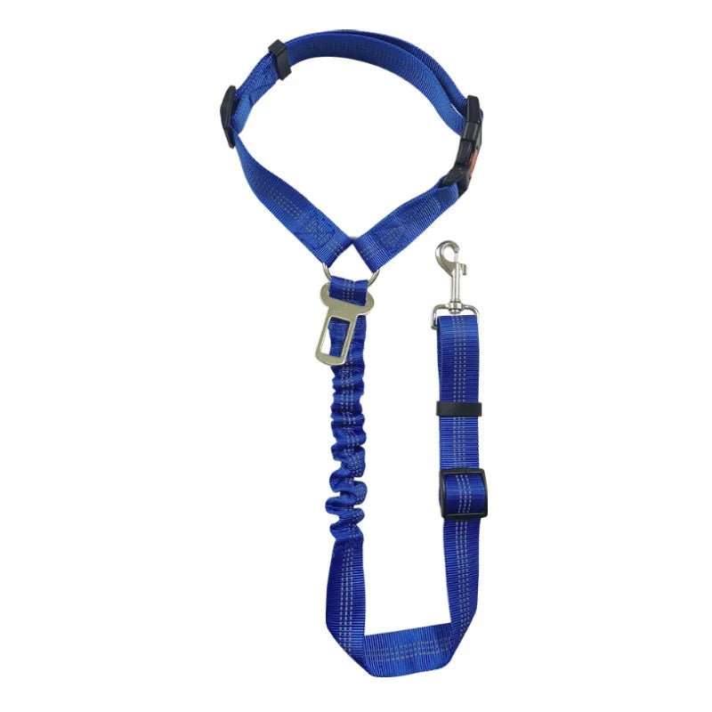 2-in-1 Dog Car Safety Seatbelt - Adjustable Reflective Headrest Restraint