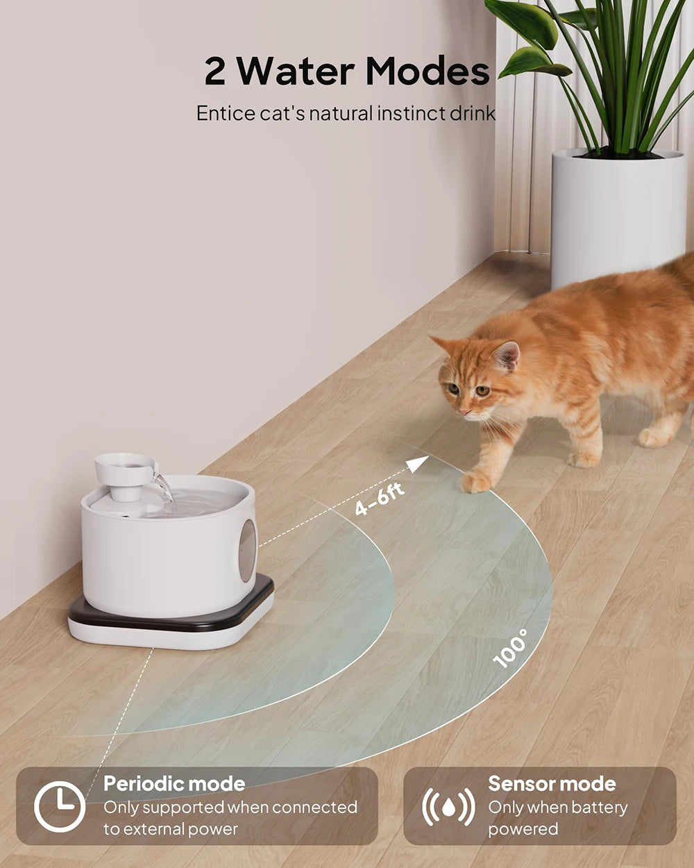 Wireless Pet Water Fountain with Filtration - 2.8L Silent Rechargeable Dispenser