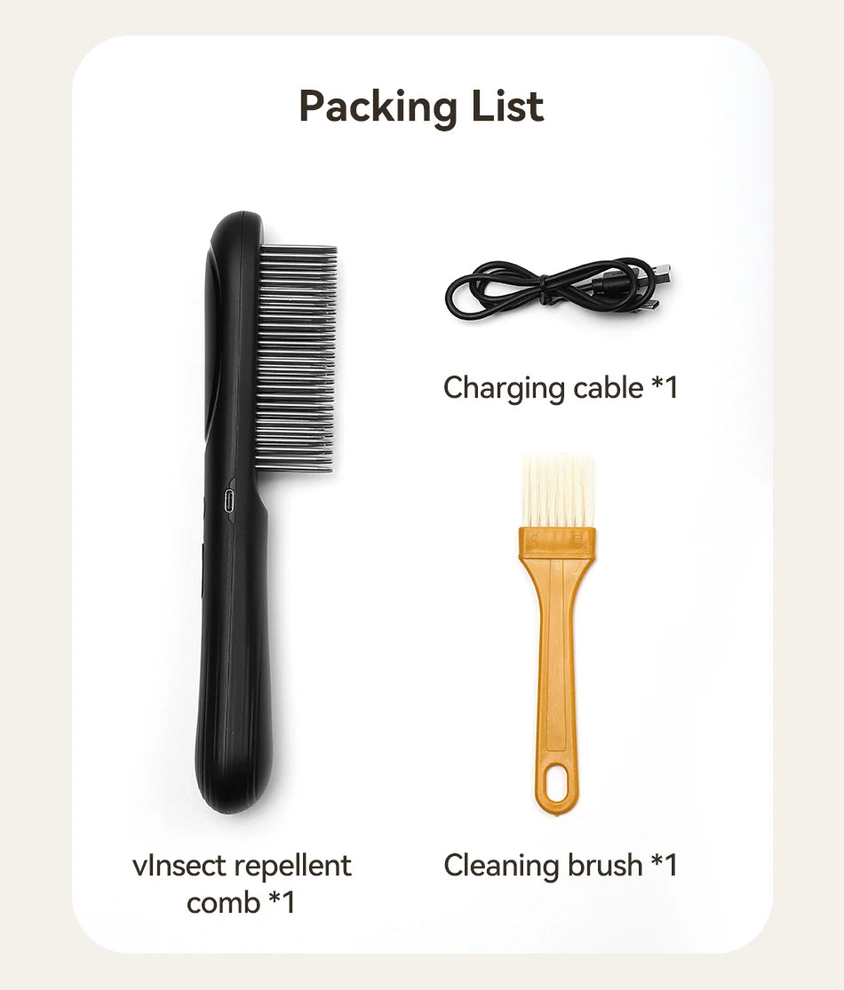 Electric Flea Comb - Waterproof Anti-Lice Removal Brush for Dogs & Cats