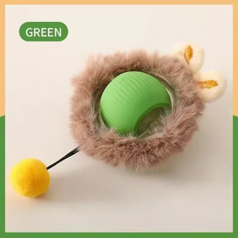 Cat Interactive Ball Toy - Automatic Rolling Ball with Tail