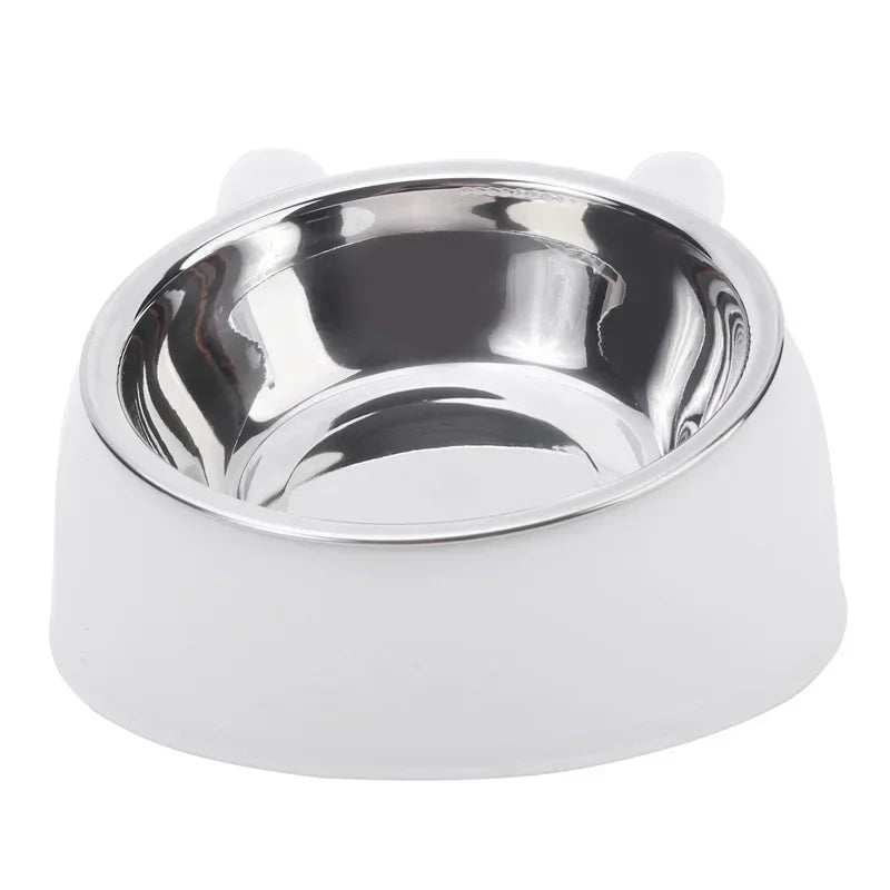 Stainless Steel Inclined Cat Bowl | Creative Kitten Puppy Food Feeding Bowls | Pet Dogs Cats Feeders