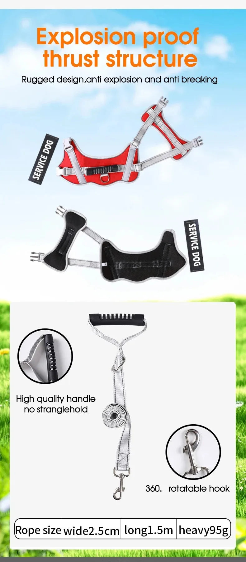 Puppy Harness with Leash - Small to Large Dog Training Set