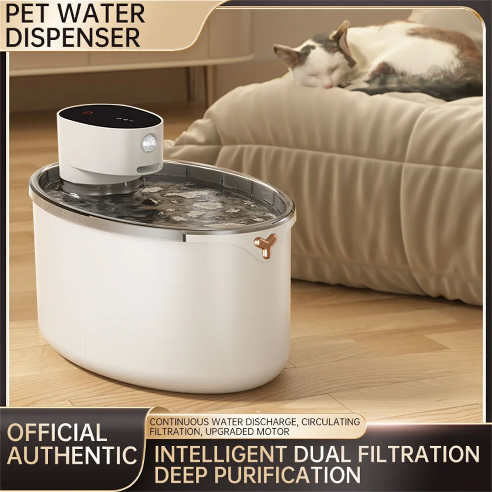 Smart Pet Water Fountain 2.5L - USB Rechargeable Induction Drinking Bowl with Filter