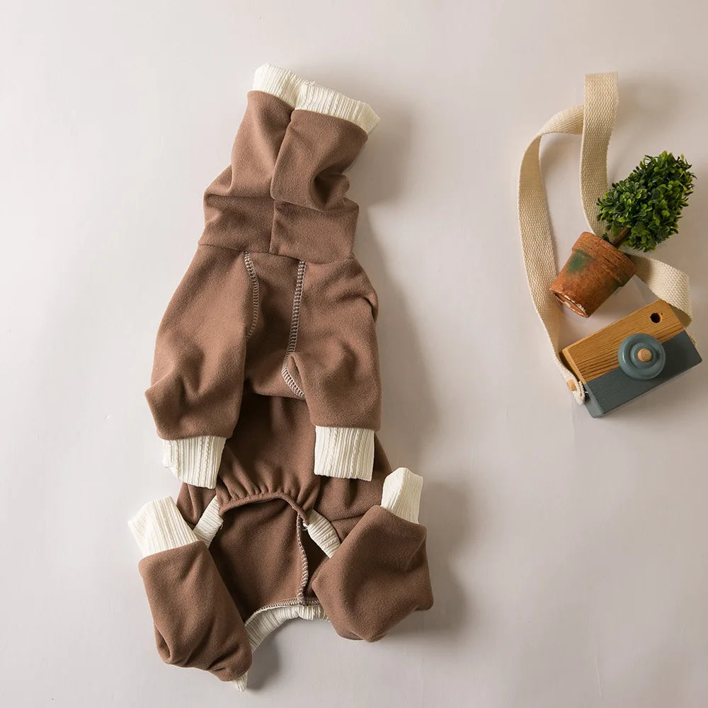 Pull pour chien en peluche à col montant — Couche de base chaude à quatre pattes