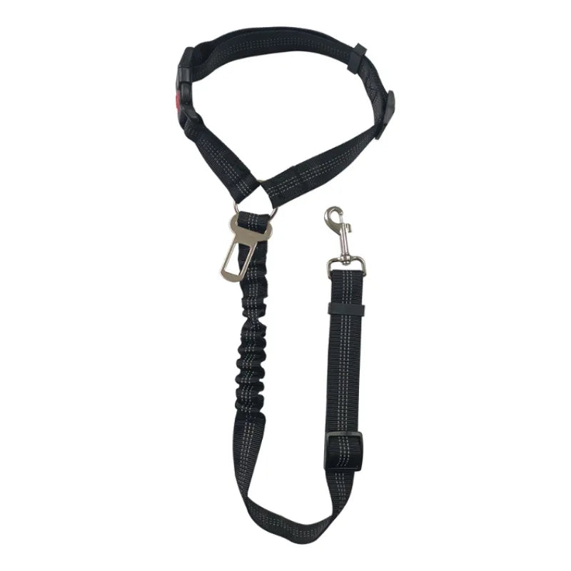 2-in-1 Dog Car Safety Seatbelt - Adjustable Reflective Headrest Restraint