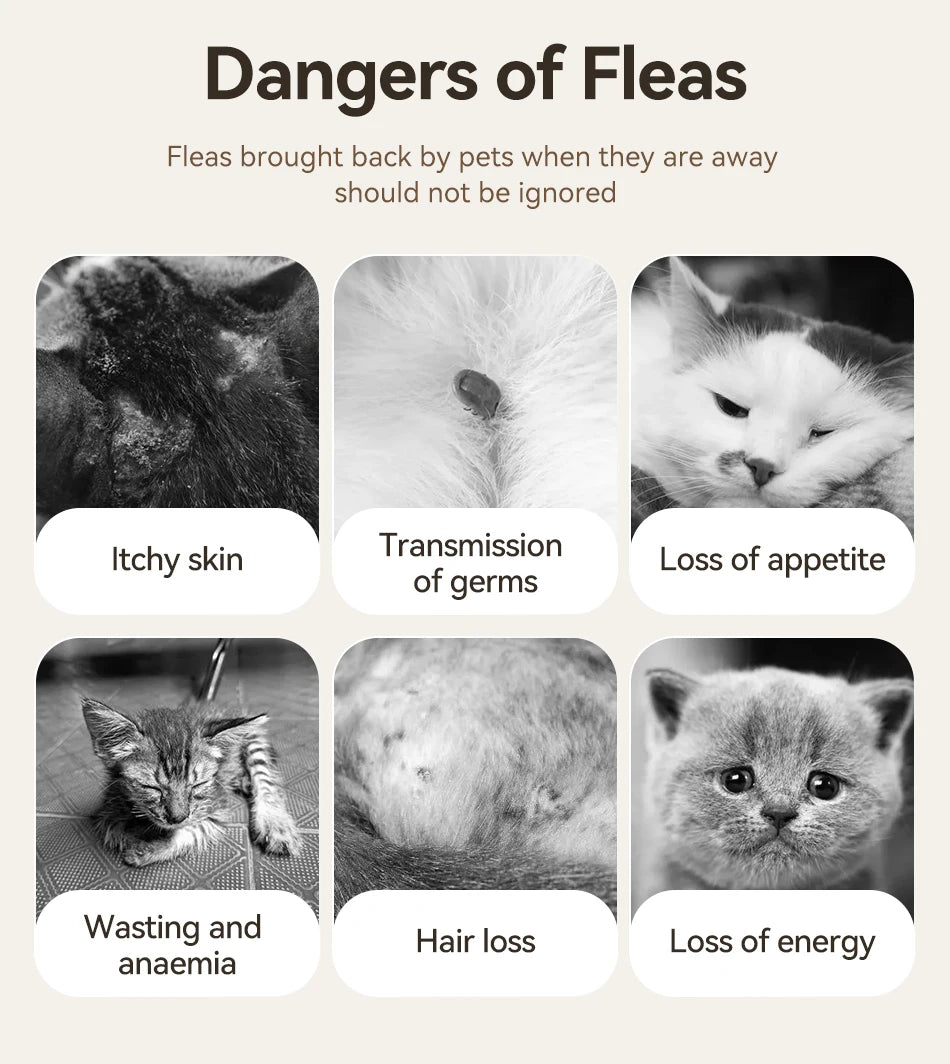 Electric Flea Comb - Waterproof Anti-Lice Removal Brush for Dogs & Cats